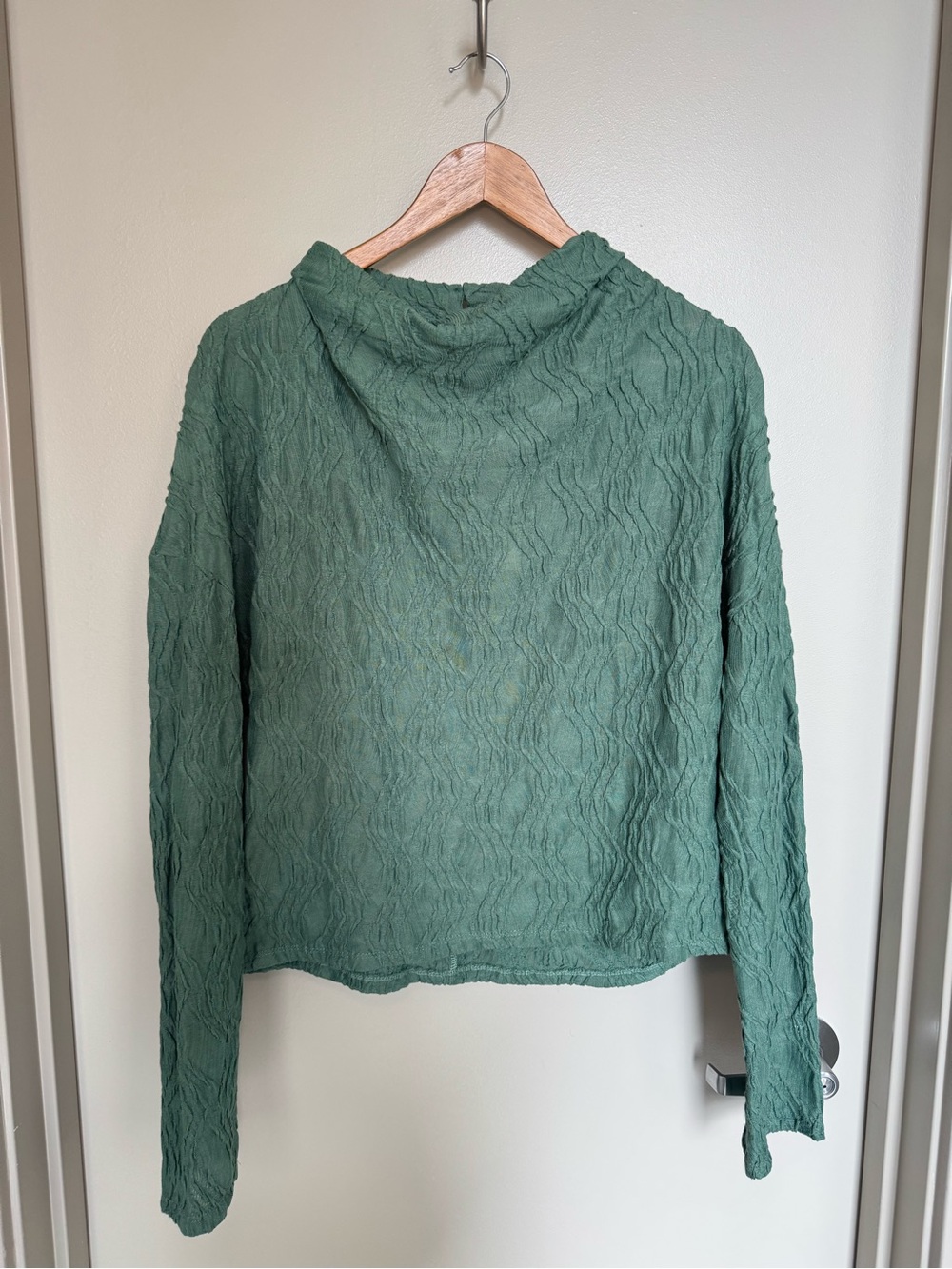 Anthropologie Textured Funnel-Neck Top